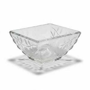 FTDA Lead Crystal Etched Floral Bowl Germany 1999 Vintage